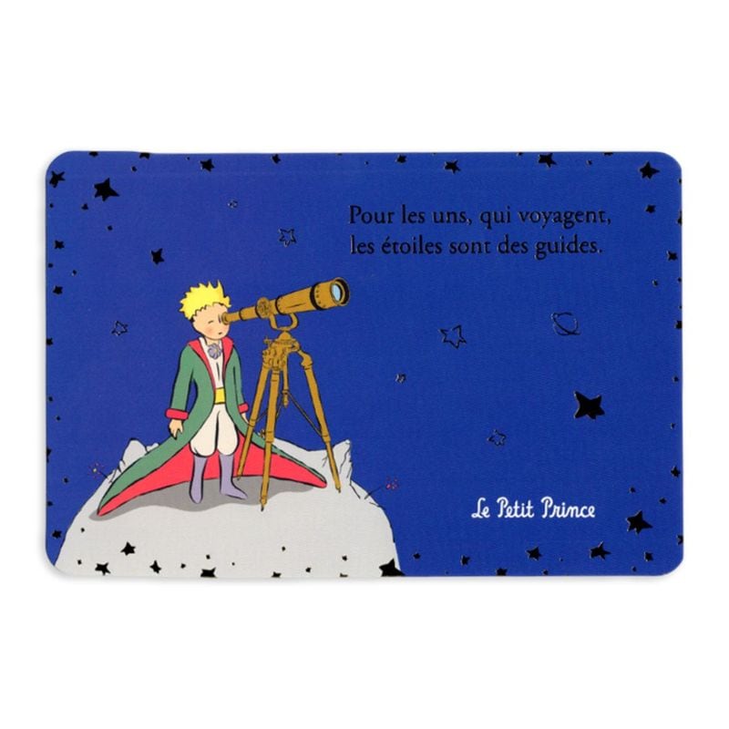 フランス製 星の王子さま 箔押しポストカード （Pour les uns, qui voyagent, les 'etoiles sont des guides.）