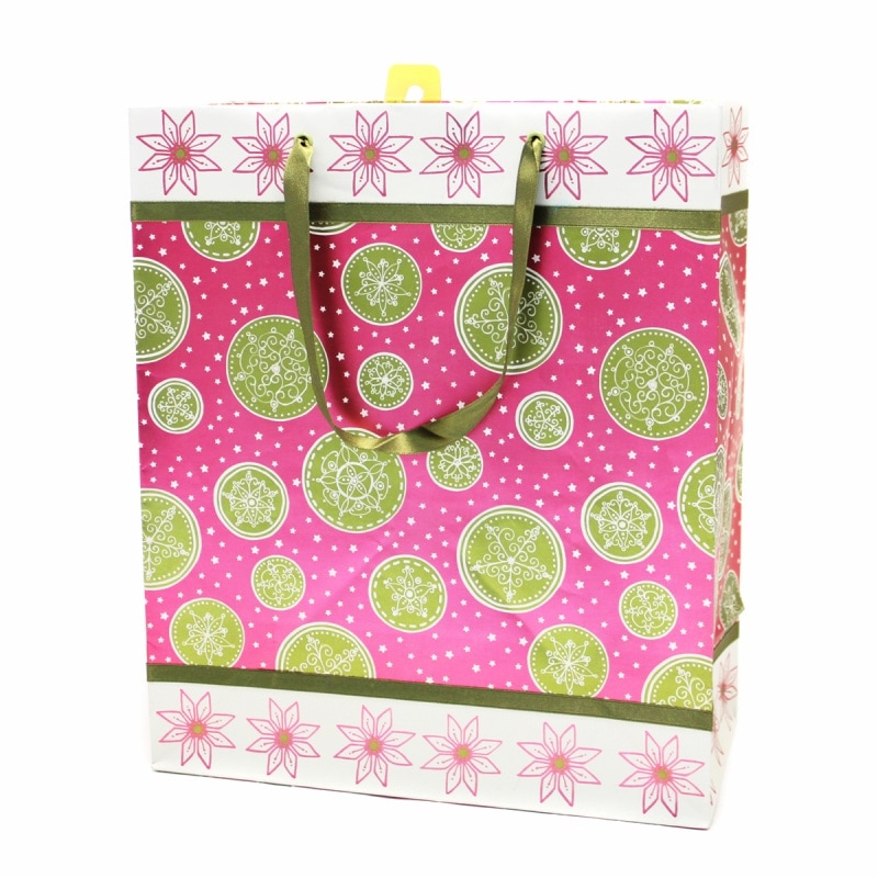 The Gift Wrap Company 【クリスマス】 ギフトバッグ  (ピンク×オーナメント）