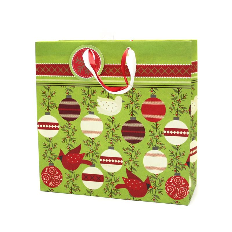 The Gift Wrap Company 【クリスマス】 ギフトバッグ  (グリーン×オーナメント）