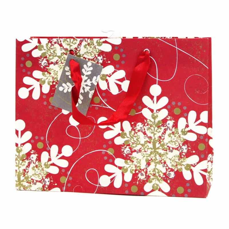 The Gift Wrap Company 【クリスマス】 ギフトバッグ  (レッド×雪の結晶）