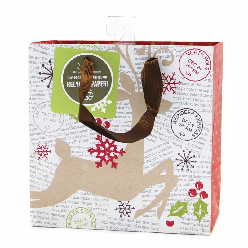 The Gift Wrap Company 【クリスマス】 ギフトバッグ Sサイズ (トナカイ×手紙）