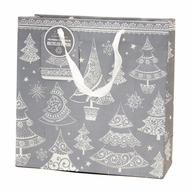 The Gift Wrap Company 【クリスマス】 ギフトバッグ (シルバー×ツリー）