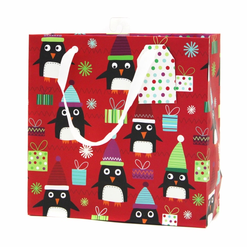 The Gift Wrap Company 【クリスマス】 ギフトバッグ (レッド×ペンギン）
