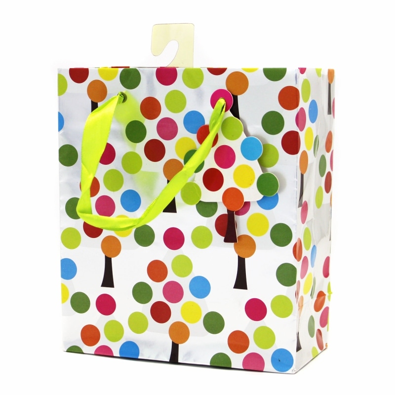 The Gift Wrap Company 【クリスマス】 ギフトバッグ Sサイズ (シルバー×ツリー）