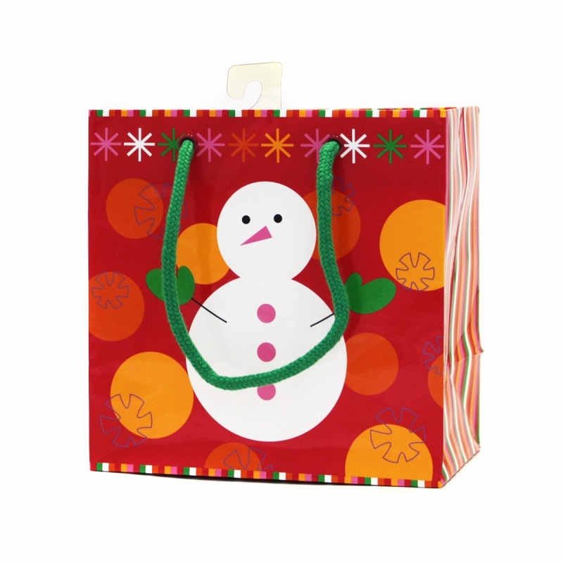 The Gift Wrap Company 【クリスマス】 ギフトバッグ Sサイズ (レッド×スノーマン）