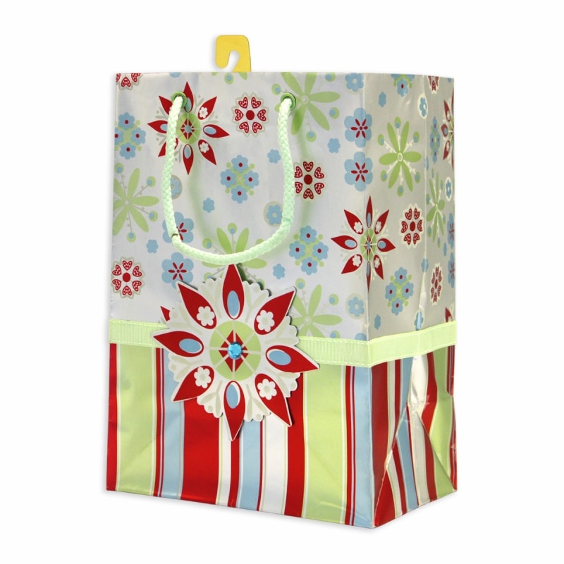 The Gift Wrap Company 【クリスマス】 ギフトバッグ (シルバー×雪の結晶）