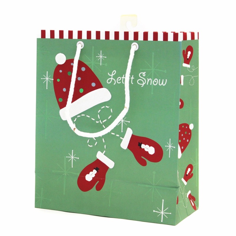 【掘り出し物・訳あり品】The Gift Wrap Company 【クリスマス】 ギフトバッグ (帽子と手袋）