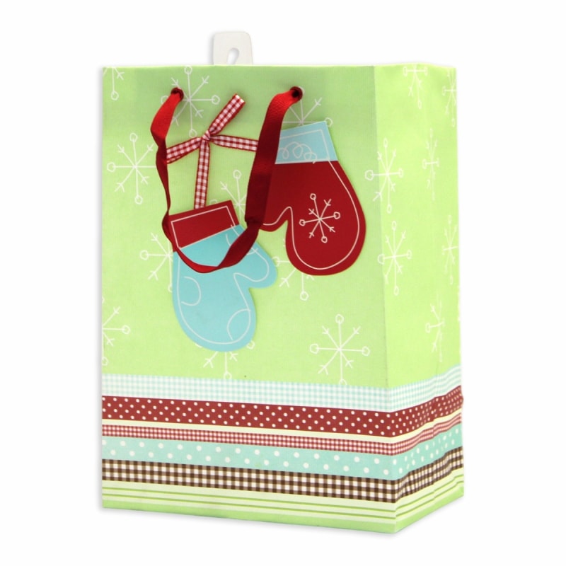 The Gift Wrap Company 【クリスマス】 ギフトバッグ (リボンで結ばれたミトン）