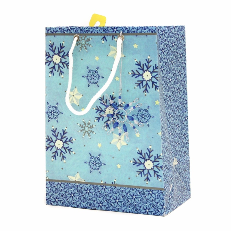 The Gift Wrap Company 【クリスマス】 ギフトバッグ (雪の結晶と星）