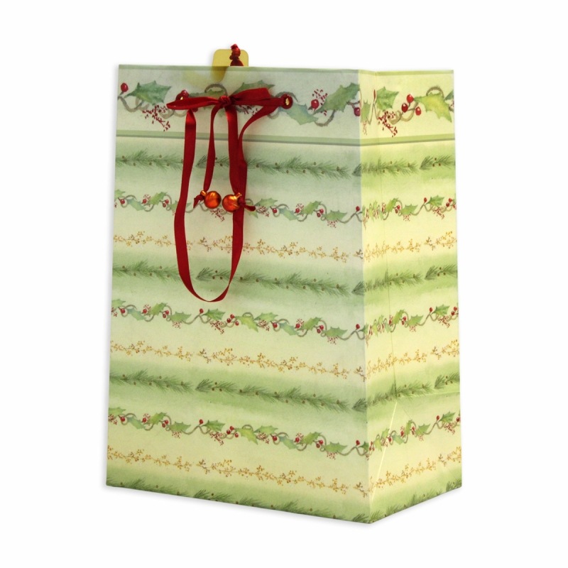 The Gift Wrap Company 【クリスマス】 ギフトバッグ (赤いリボン×ヒイラギ）