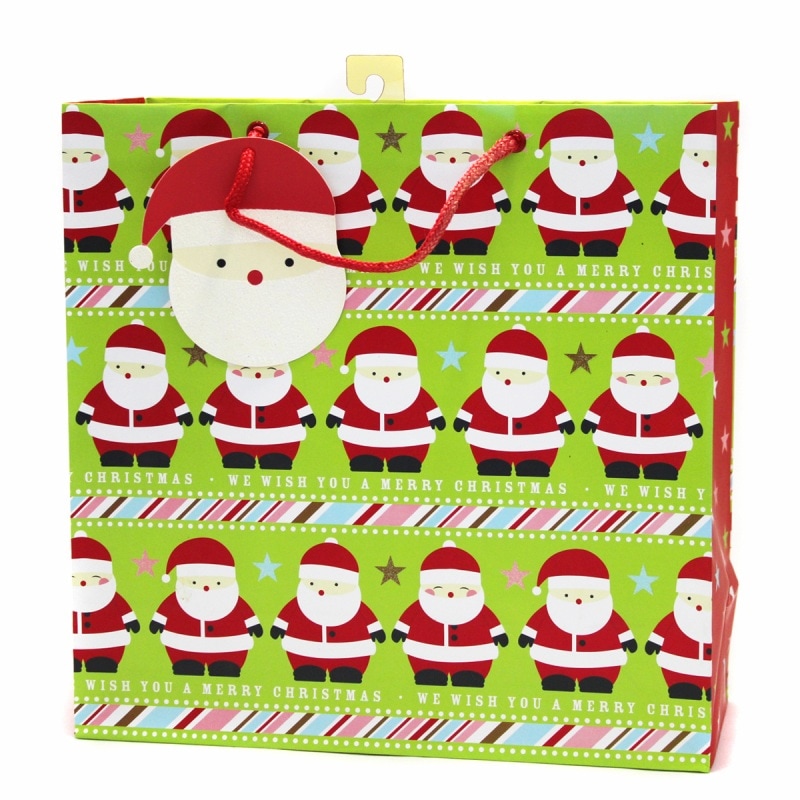 【掘り出し物・訳あり品】The Gift Wrap Company 【クリスマス】 ギフトバッグ (サンタクロース達）