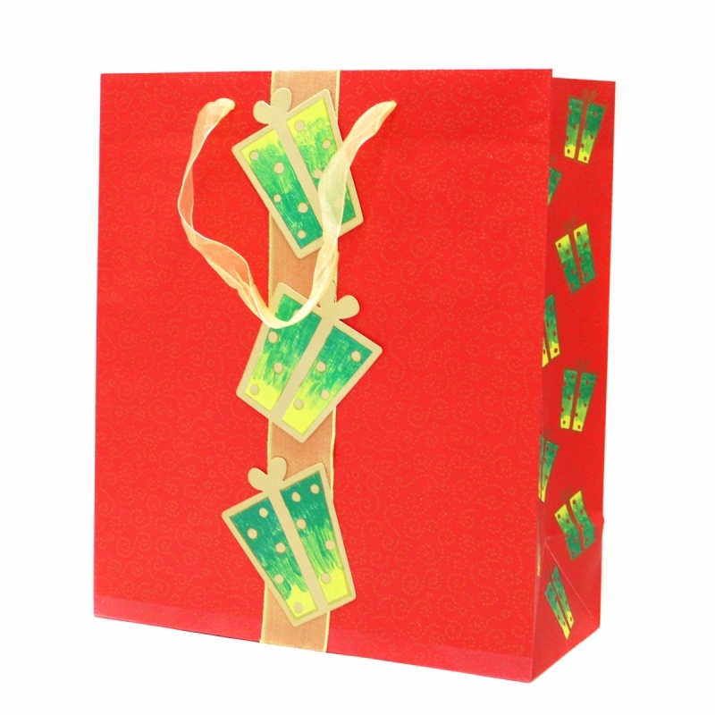 The Gift Wrap Company 【クリスマス】 ギフトバッグ (レッド×プレゼントボックス）