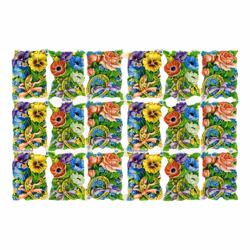 イギリス製 クロモス スクラップシート （幸運の花束）