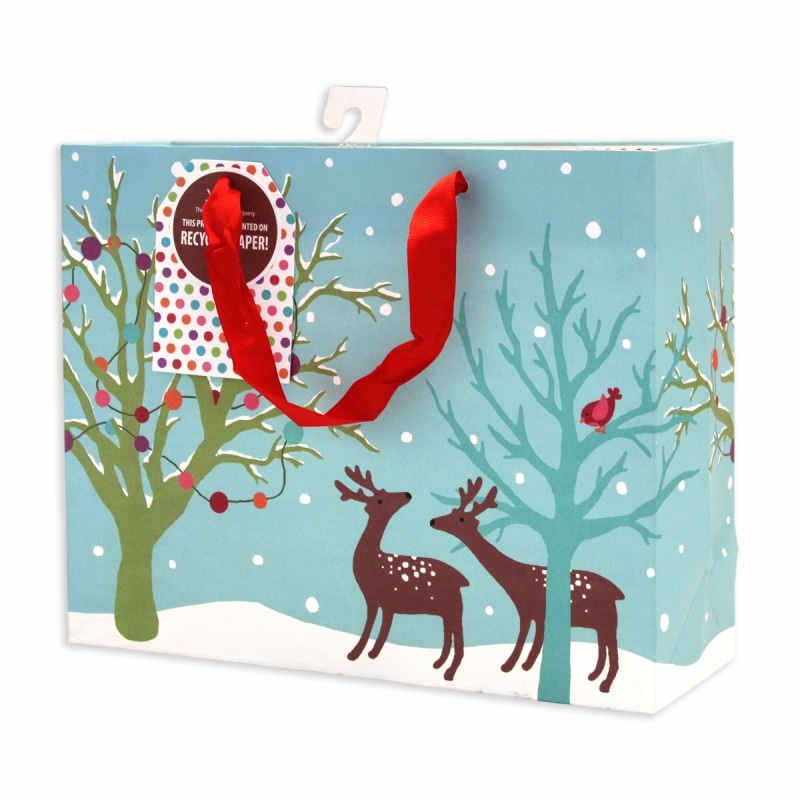 The Gift Wrap Company 【クリスマス】 ギフトバッグ (雪降る森の中）