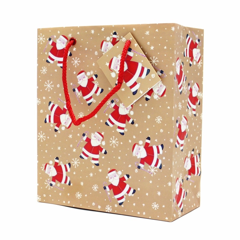 The Gift Wrap Company 【クリスマス】 ギフトバッグ (キャンディケイン×サンタ）