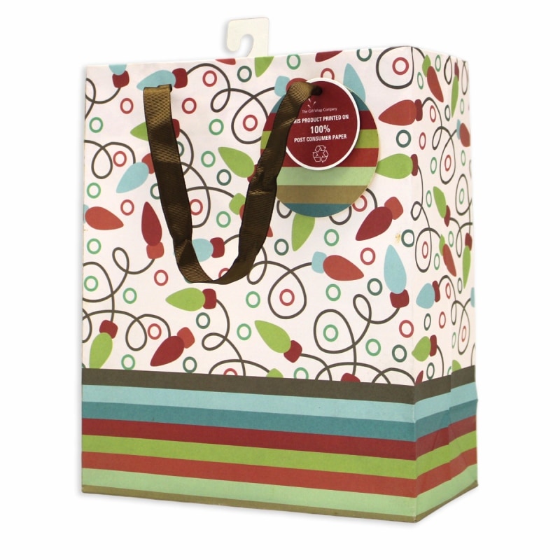 【掘り出し物・訳あり品】The Gift Wrap Company 【クリスマス】 ギフトバッグ (イルミネーションライト）