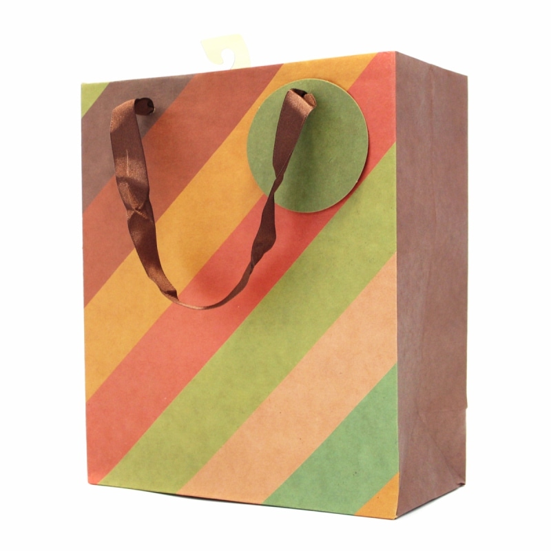 The Gift Wrap Company 【クリスマス】 ギフトバッグ (カラフル×斜めストライプ）