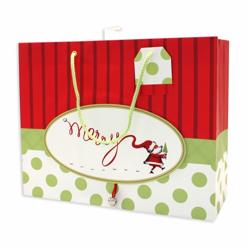 【掘り出し物・訳あり品】The Gift Wrap Company 【クリスマス】 ギフトバッグ (サンタ×merry）