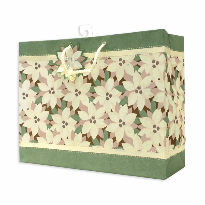 The Gift Wrap Company 【クリスマス】 ギフトバッグ Lサイズ (ウィンターフローラル）