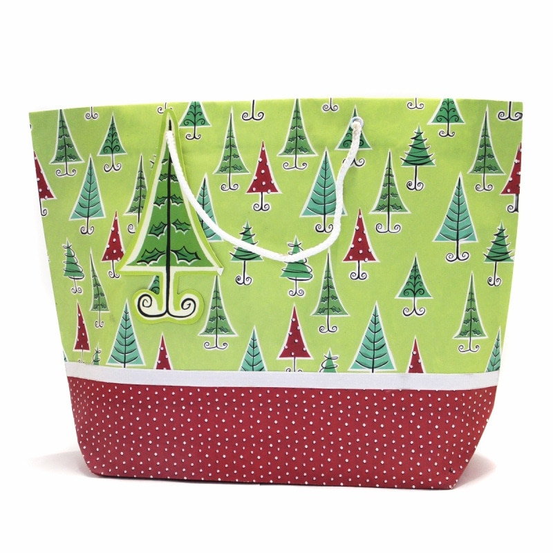 【掘り出し物・訳あり品】The Gift Wrap Company 【クリスマス】 ギフトバッグ (グリーン×ツリー）