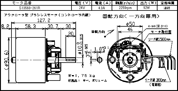 S13560-261R（エコノムーブ用ブラシレスモーター・強力型