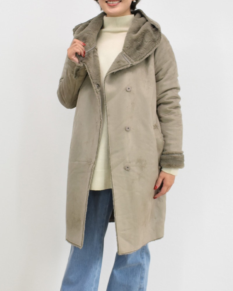 フェイクムートンフーディコート | □OUTER,COAT | 元町ゼラール 公式