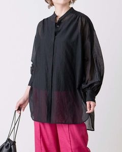 フランス素材シアーシャツ2WAYチュニック|TOPS