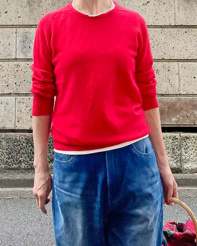 【Canaria Style】ウールカシミヤラウンドネックニット