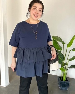 【otostyle】布帛コンビティアードプルオーバー|TOPS