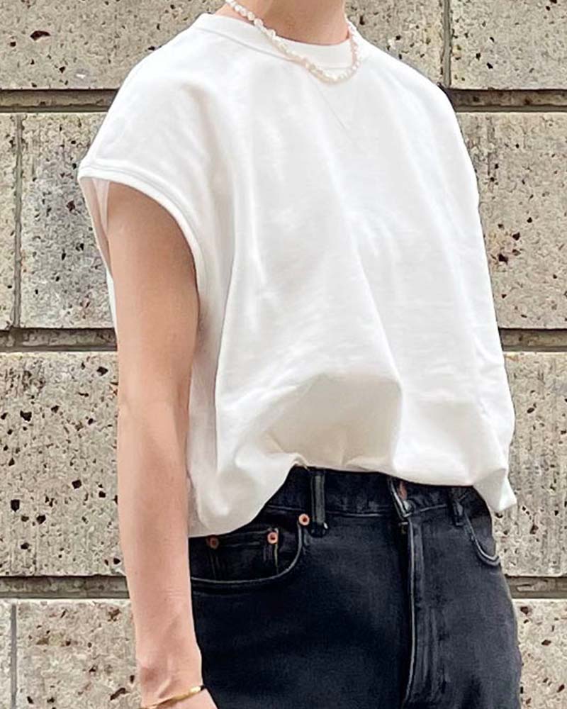 【Canaria Style】リブコンビ裏毛フレンチプルオーバー