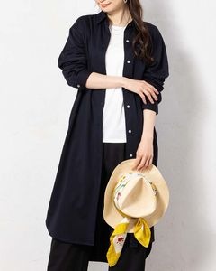 袖ロールアップアクセントシャツワンピース