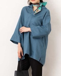 フレンチリネンセーラー風シャツ|TOPS