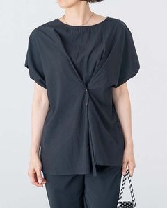 フロントドレープフレンチスリーブブラウス|TOPS