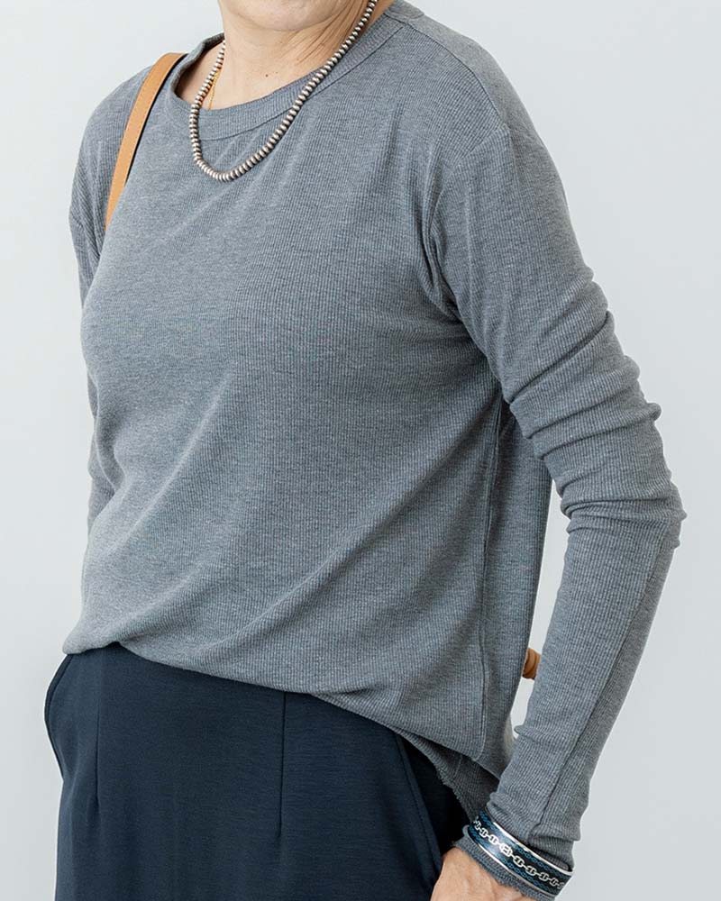 【YOKO ISHIBASHI】テレコリブラウンドヘムプルオーバー