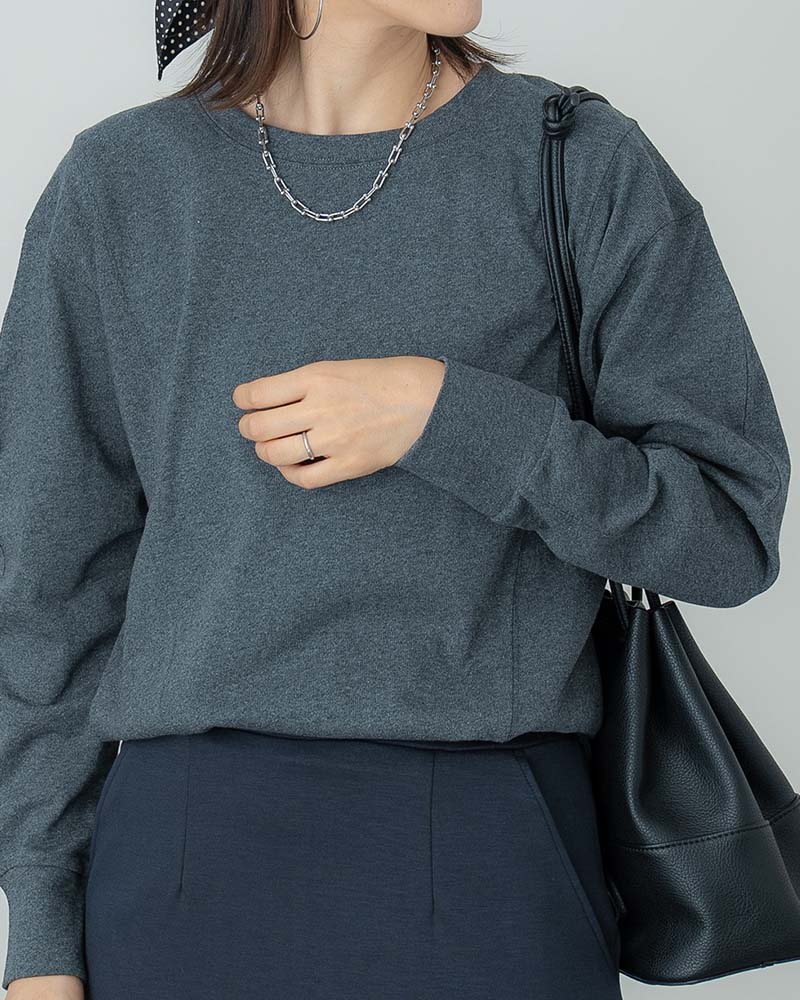 ラウンドスリーブ天竺プルオーバー