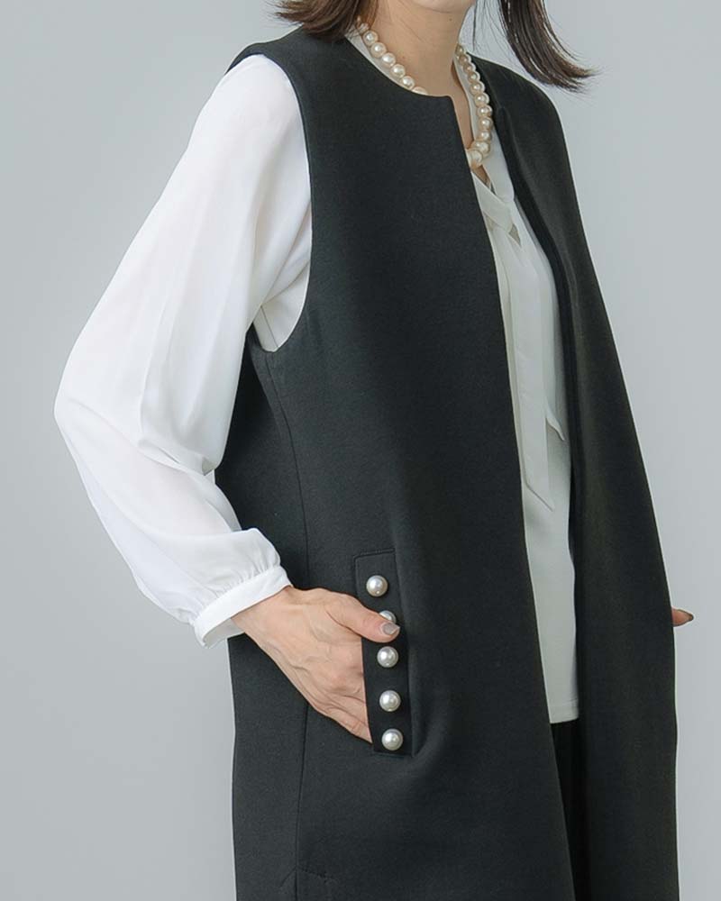 パールポケットアクセントジレ