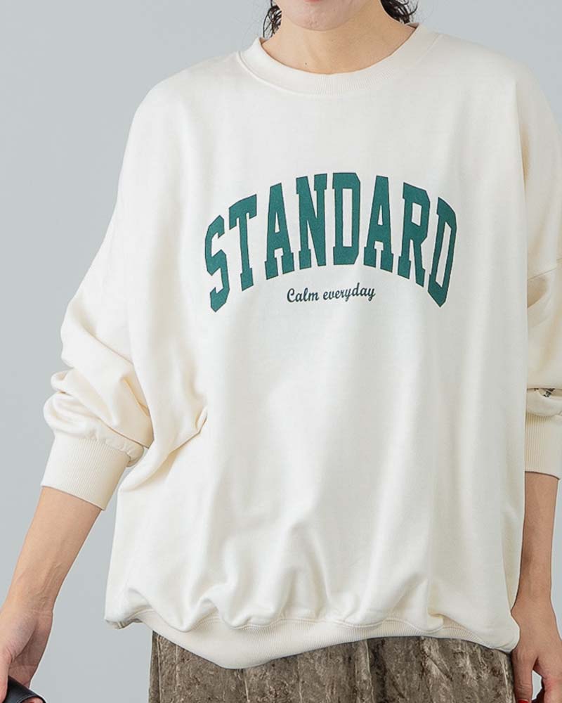 【Ai TAKAHASHI】カレッジロゴプリントオーバーサイズスウェット