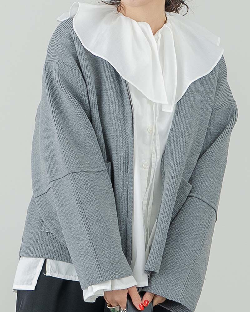 【Ai TAKAHASHI】ランタンスリーブニットブルゾン