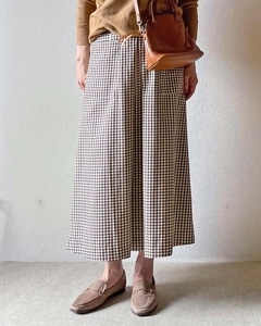 【Canaria Style】フロントプリーツチェック柄スカート|BOTTOMS
