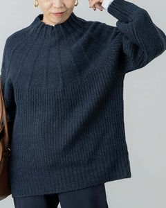 【YOKO ISHIBASHI】ウール混ボトルネックボリュームスリーブニット|TOPS