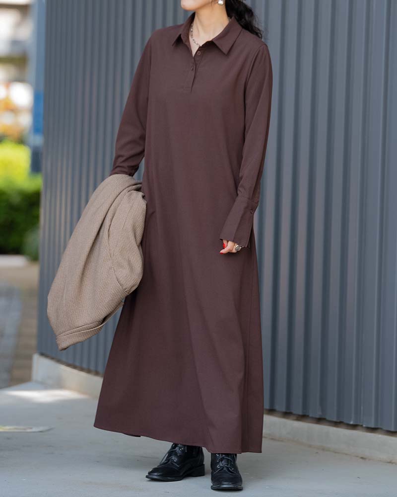 【Ai TAKAHASHI】Aラインプルオーバーシャツワンピース