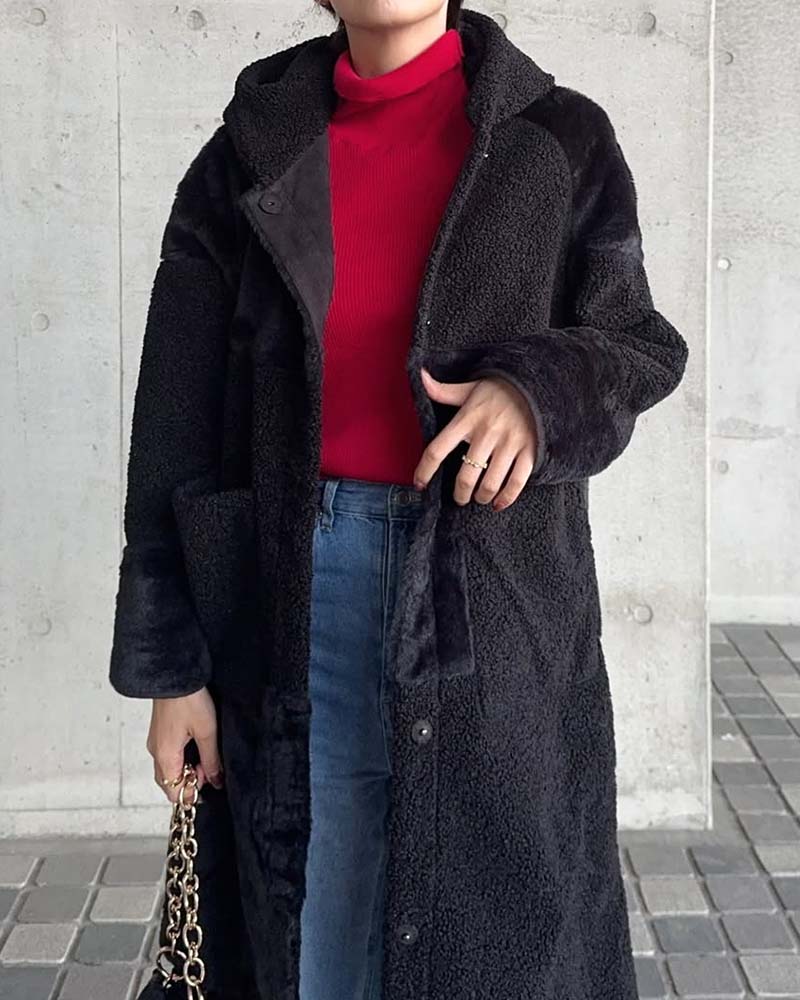 パッチワークリバーシブルフェイクムートンコート | OUTER | 元町