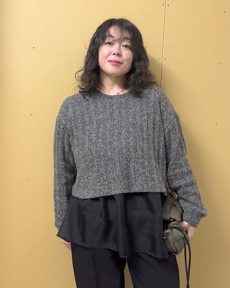 【otostyle】クロップドニットプルオーバー＆シアーチュニック 2点セット