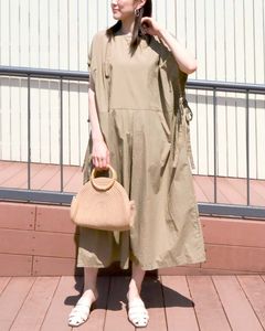 ナイロン袖口リボンアクセントワンピース|ONE-PIECE