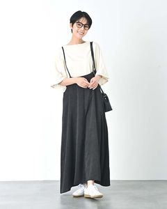 クリンクル加工ストラップフレアスカート|BOTTOMS