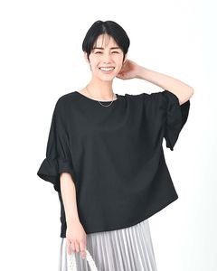 フリルスリーブ五分袖Tシャツ|TOPS