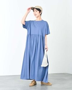 ウエストギャザー切り替えTシャツワンピース|ONE-PIECE