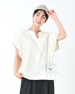 コクーンシルエットキーネックプルオーバー|TOPS