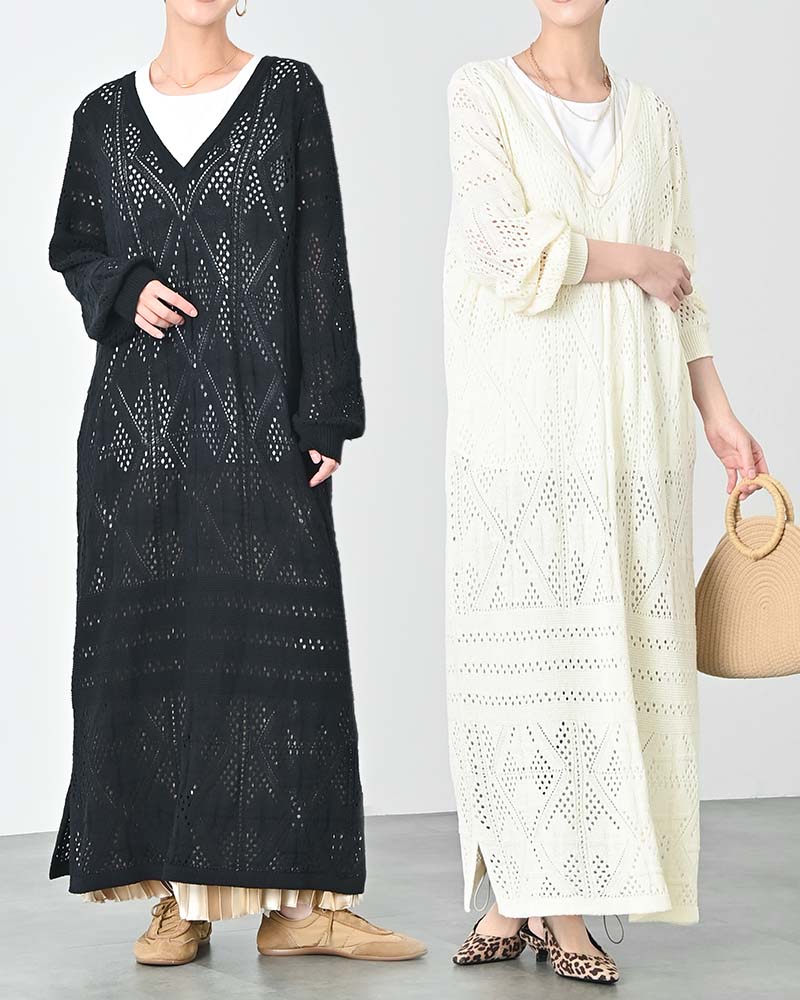 otostyle】クロシェレースニットワンピース | ONE-PIECE | 元町
