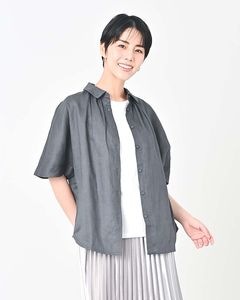 フレンチリネンギャザーデザイン2WAYシャツ|TOPS